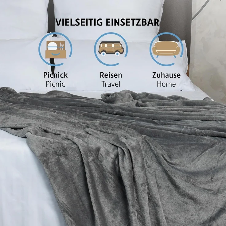 Wohndecke Sherpa Fleecedecke, Oeko-TEX Zertifizierte, Komfortec, Flauschig Kuscheldecke, warm Sherpa Sofaüberwurf, Dick Sofadecke – Bild 5