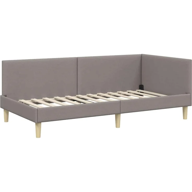 vidaXL Eckbettgestell mit Matratze 2 stk. Taupe 100 x 200 cm Stoff 3393754 – Bild 6