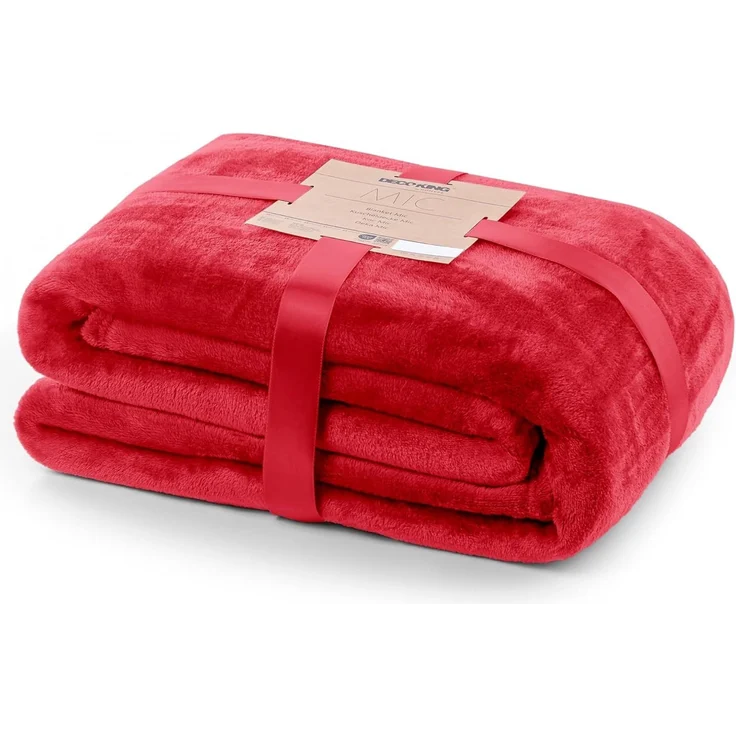 DecoKing Kuscheldecke 150x200 cm rot Decke Microfaser Tagesdecke Fleece weich sanft kuschelig red Mic