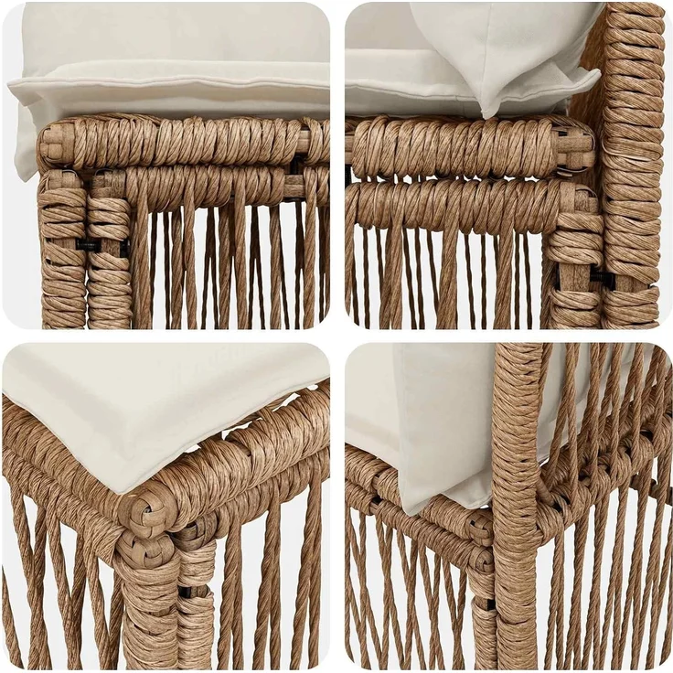vidaXL Gartensofa-set 6 stk. 6-Sitzer Beige Poly-Rattan 3434334 – Bild 7