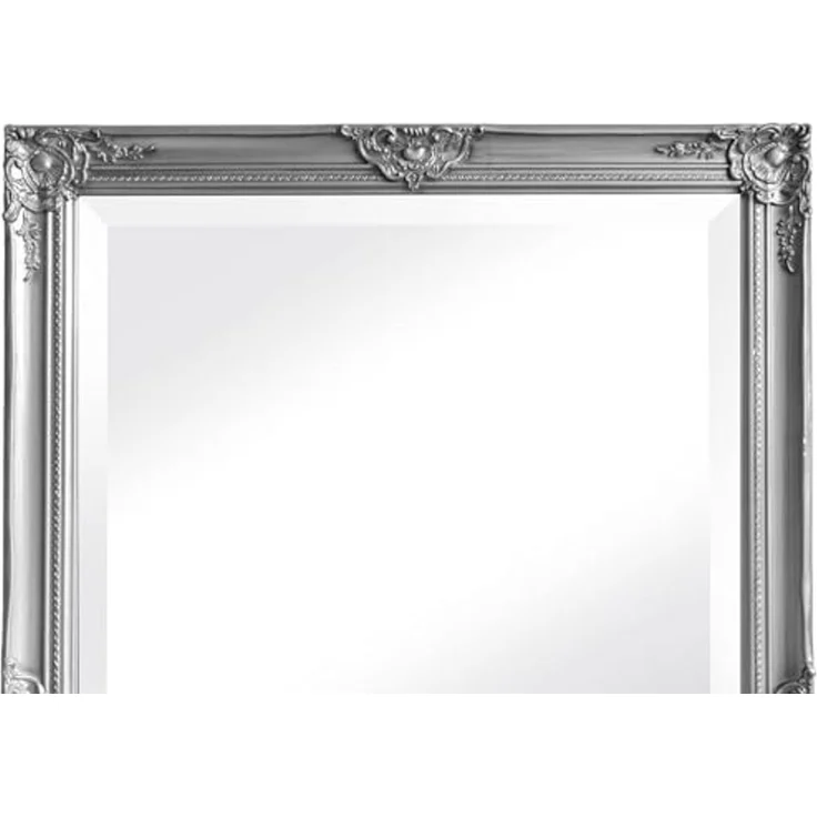 dasmöbelwerk Wandspiegel Wandspiegel Barock Silber 180x80 Spiegel Antik-Stil Ganzkörperspiegel, Spiegelfläche mit edlem Facettenschliff – Bild 2