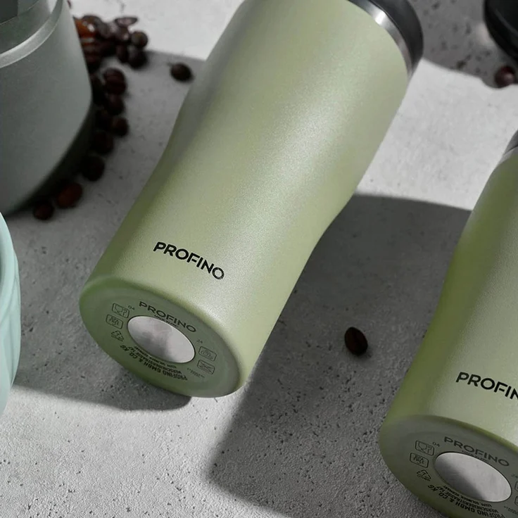 Profino Thermobecher BARISTA, salbei, Edelstahl, Kunststoff – Bild 4