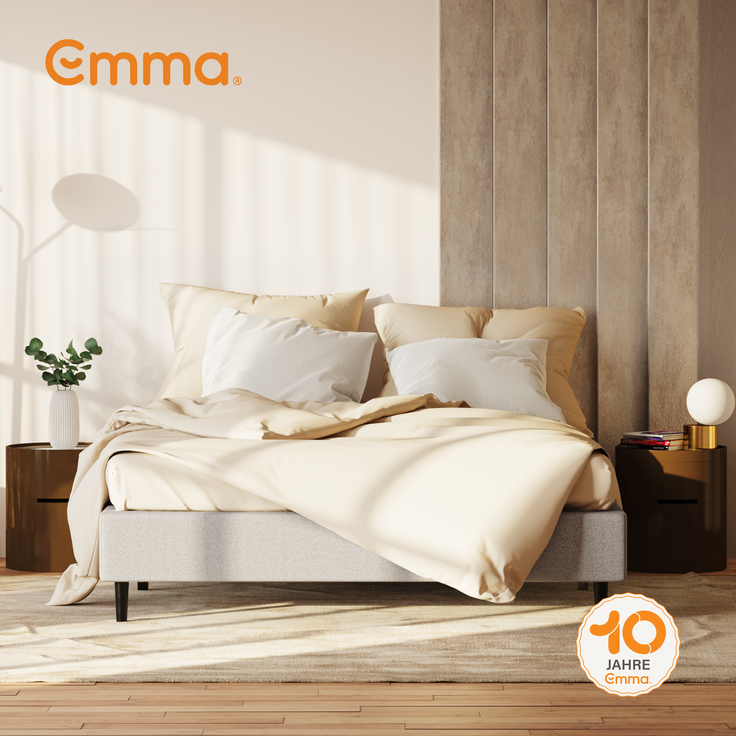 Set Emma 'Cocoon Lite' Bett, 180x200 cm, 100% Polyester, Grau und Emma Original v2