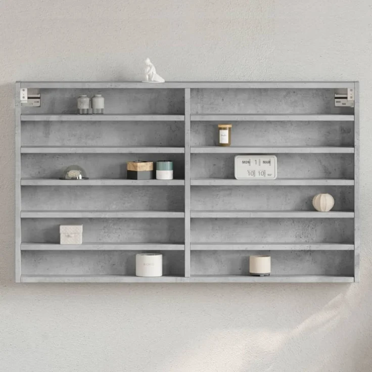 vidaXL Vitrinenschrank Betongrau 100x8,5x58 cm Holzwerkstoff 847943 – Bild 1