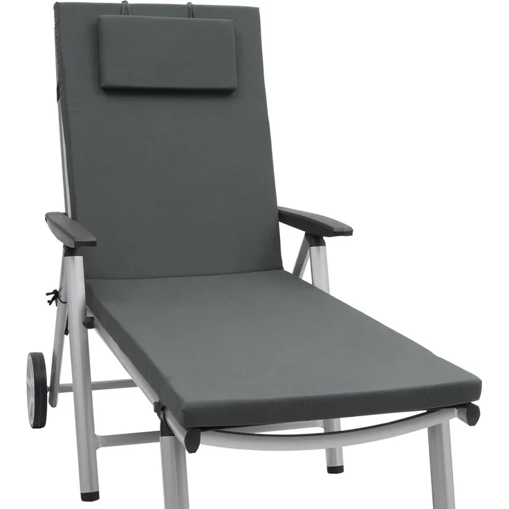 Beautissu Rollliegenauflage Loft RL 200 x 60 x 5 cm Graphitgrau