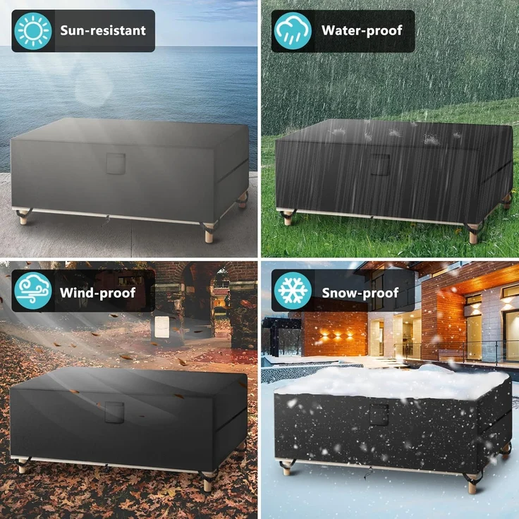 SIRUITON 270 x 180 x 89 cm Gartenmöbel Abdeckung mit Belüftungsöffnungen, Wasserdicht, Winddicht, UV-Beständiges, Schwerlast,Reißfest 420D Oxford Abdeckplane Gartenmöbel, Abdeckung Gartenmöbel Winterfest – Bild 9