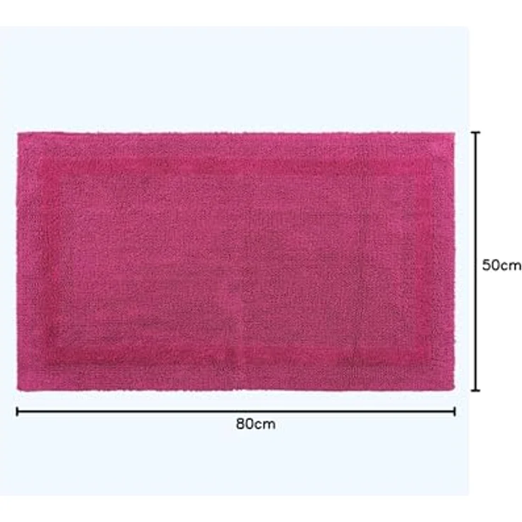 Homescapes Badematte 2 teiliges Luxus Badematten Set 100% Baumwolle raspberry, Höhe 30 mm, Badematte - 50x80 cm, WC Vorleger - 50x55 cm – Bild 3