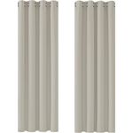 Deconovo Vorhang Blickdicht Verdunkelungsvorhang Ösenvorhang Gardinen gegen Kälte Vorhänge Wohnzimmer, 175x140 cm(HöhexBreite) cm, Creme, 2er Set