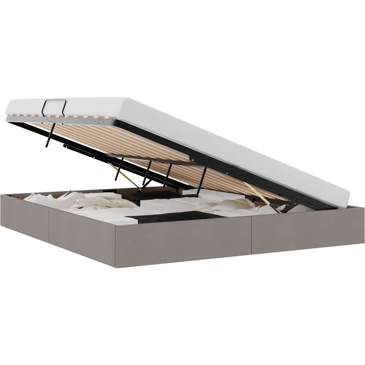 vidaXL Ottoman Bettgestell mit Speicher Taupe 180 x 200 cm Stoff 3442841 – Bild 2