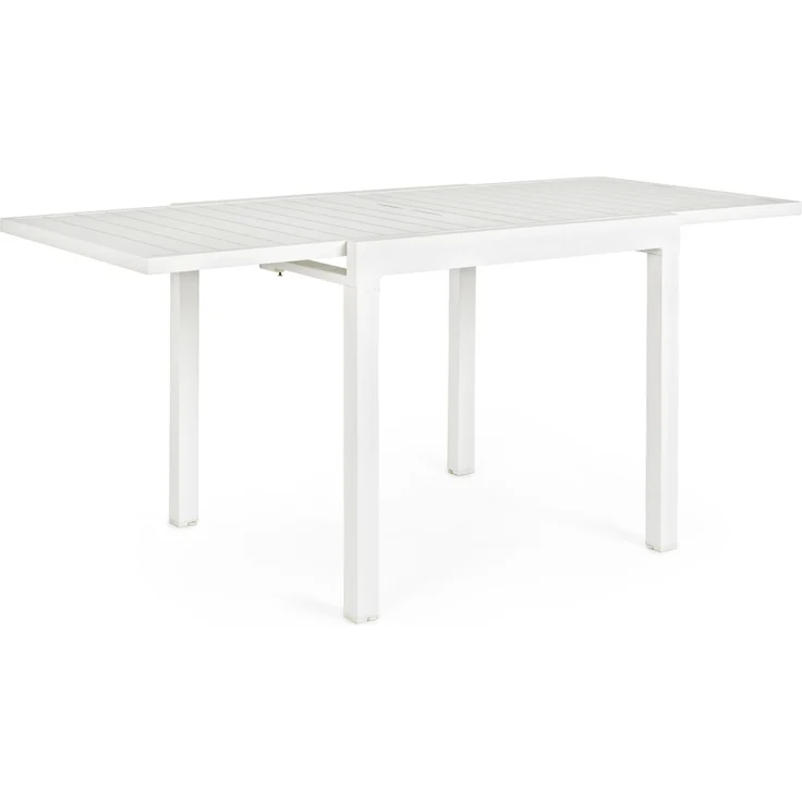Gartenesstisch Pelagius aus Aluminium, ausziehbar und wetterfest, modern, weiß, für 2–4 Personen – Bild 1