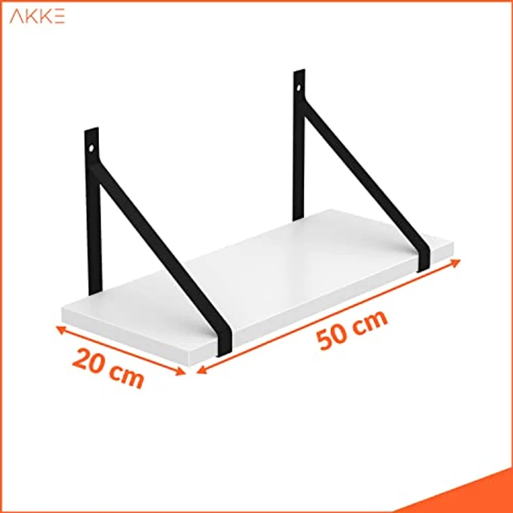 AKKE Wandregal, Hängeregal GINO modern mit schwarzen Befestigungen 2mm PVC LOFT – Bild 4
