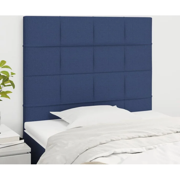 vidaXL Kopfteile 2 Stk. Blau 80 x 5 x 78/88 cm Stoff 3116312 – Bild 1