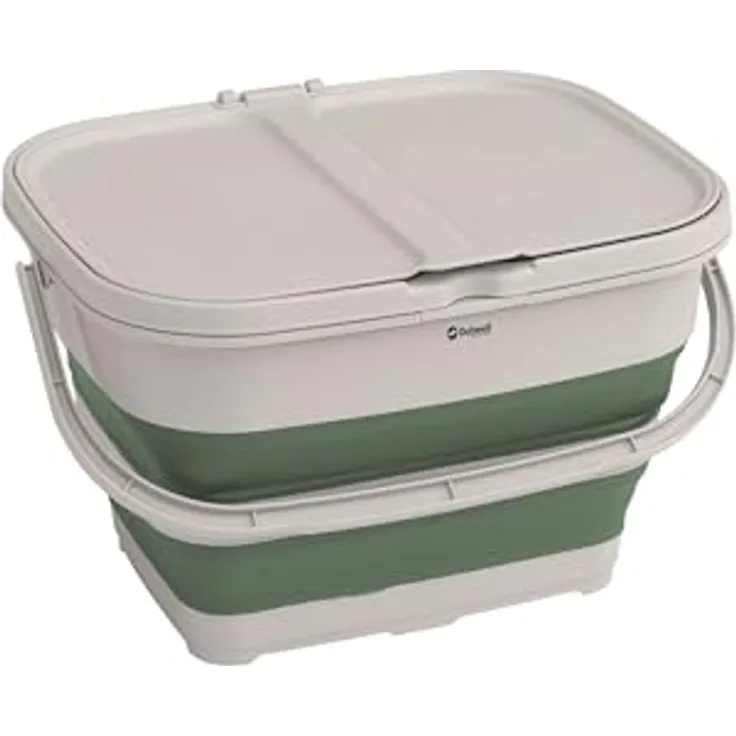 Outwell Collaps Recycleit Basket, Doppeleimer in Shadow Green für umweltfreundliche Mülltrennung