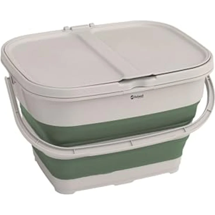 Outwell Collaps Recycleit Basket, Doppeleimer in Shadow Green für umweltfreundliche Mülltrennung – Bild 1