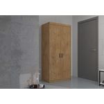 Elena 2-türig Kleiderschrank Drehtürenschrank Wäscheschrank Schrank Eiche Lefkas