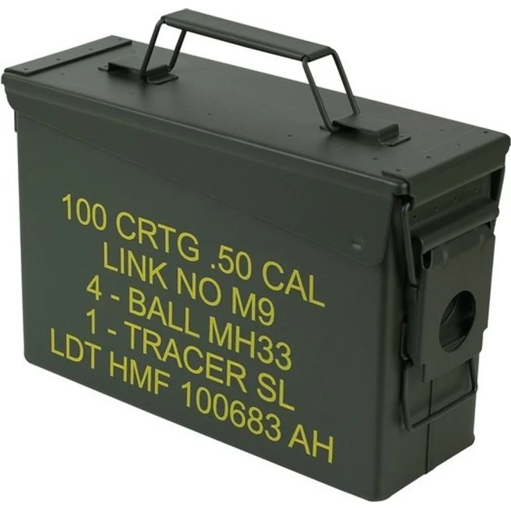 HMF Aufbewahrungsbox Munitionskiste, US Ammo Box, Metallkiste, 27,5 x 17,5 x 9,5 cm, grün – Bild 4