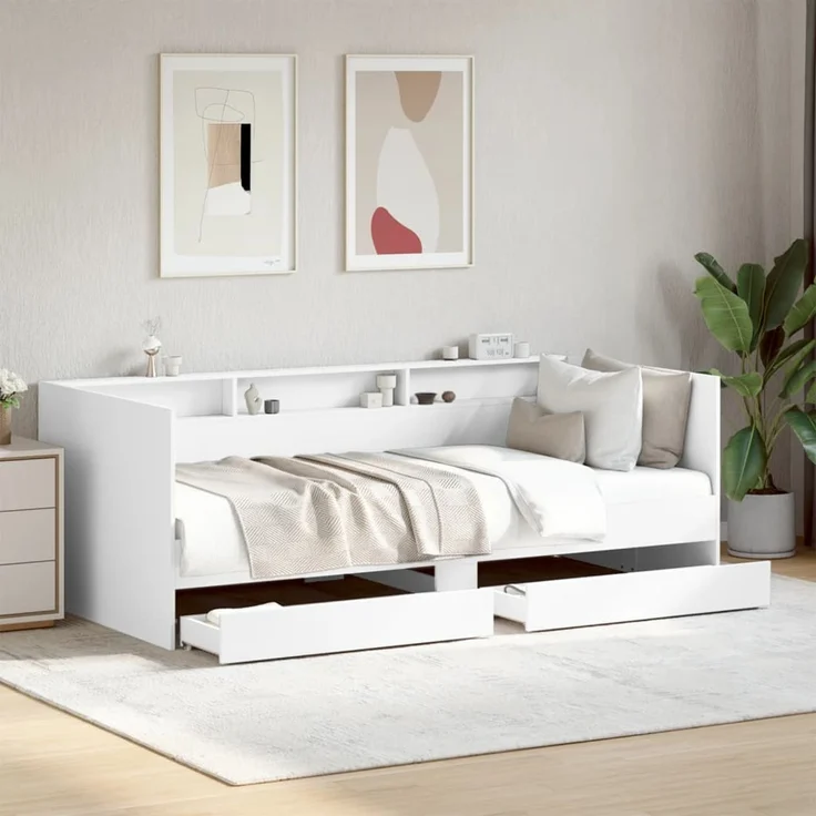 vidaXL Tagesbett mit Schubladen ohne Matratze Weiß 90x190 cm 3280853
