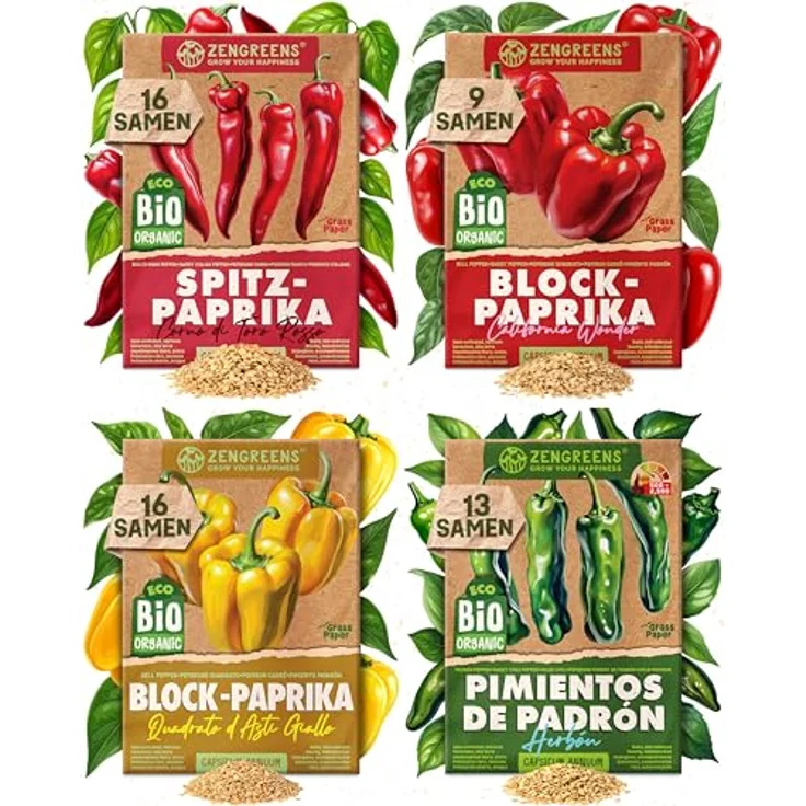 ZenGreens® - Bio Paprikasamen im 6er Set - 6 Paprika Samen für den einfachen Anbau im Garten, Balkon oder Hochbeet - Pflanzensamen - Saatgut – Bild 13