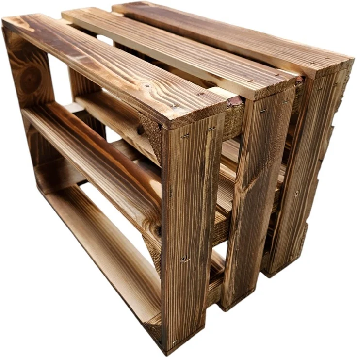 Holzkisten Obstkisten 3 x 40x30x25cm Geflammt Ablage Lang – Bild 7