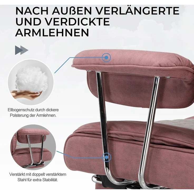 GTPLAYER Gaming-Stuhl Gaming Stuhl, Gamer Stuhl, Ergonomischer Bürostuhl Stoffoberfläche (Packung), Schreibtischstuhl Chefsessel mit Fußstütze höhenverstellbar kunstleder – Bild 7