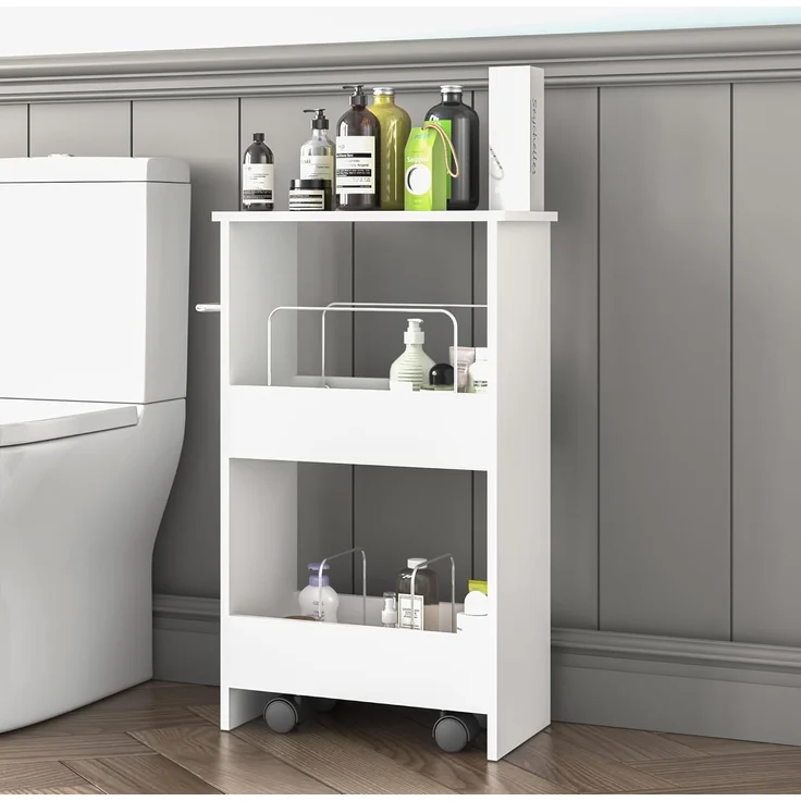 Rollwagen Katra 67x40x20 cm Weiß [en. casa] – Bild 3