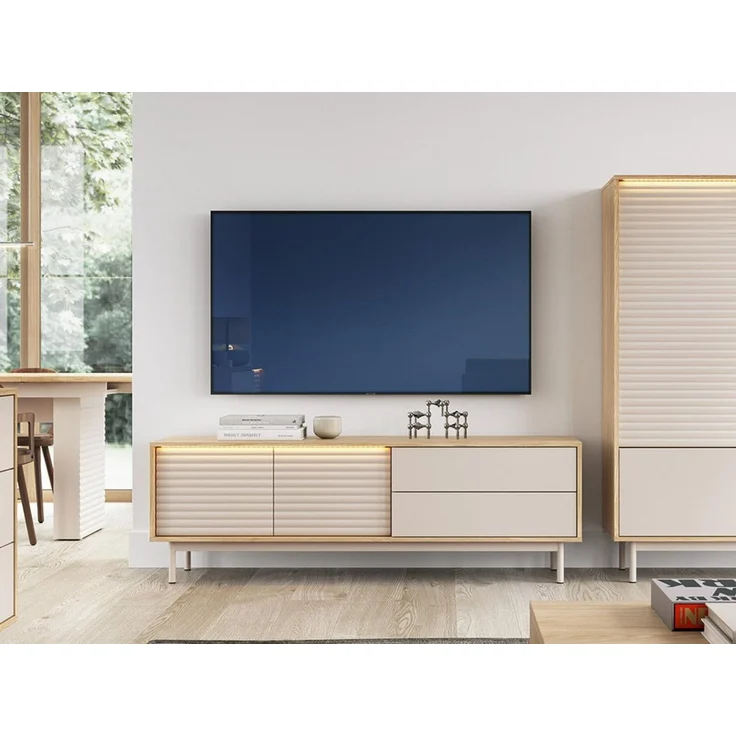 Compleo TV-Schrank mit 2 Schubladen Kaschmir, Lowboard LAMI – Bild 1