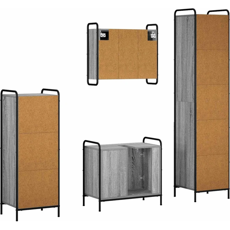 vidaXL Badezimmerschrank-Set 4 stk. Sonoma-Grau 40 x 36 x 181 cm 3444630 – Bild 8
