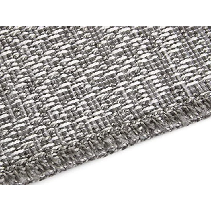 Elle Decoration Lens In-und Outdoor Teppich Kurzflor – Modern Plain Design Flachgewebe – Wetterfest für Terrasse, Balkon, Wohnzimmer, Küche, Büro und Schlafzimmer in Grau, 154x230 cm, 154x230 cm – Bild 5