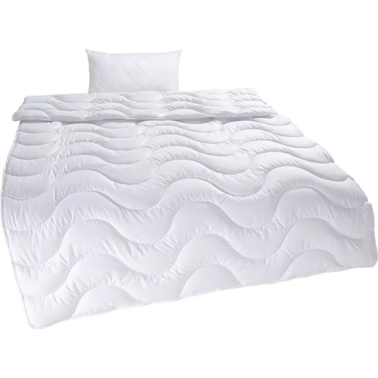 OTTO home Microfaserbettdecke + Microfaserkissen Mailo, Bettdecke 135x200 cm, 155x220 cm, Bezug: weich, 2-tlg, Set mit Kissen 80x80 cm, Sommer, Winter – Bild 4