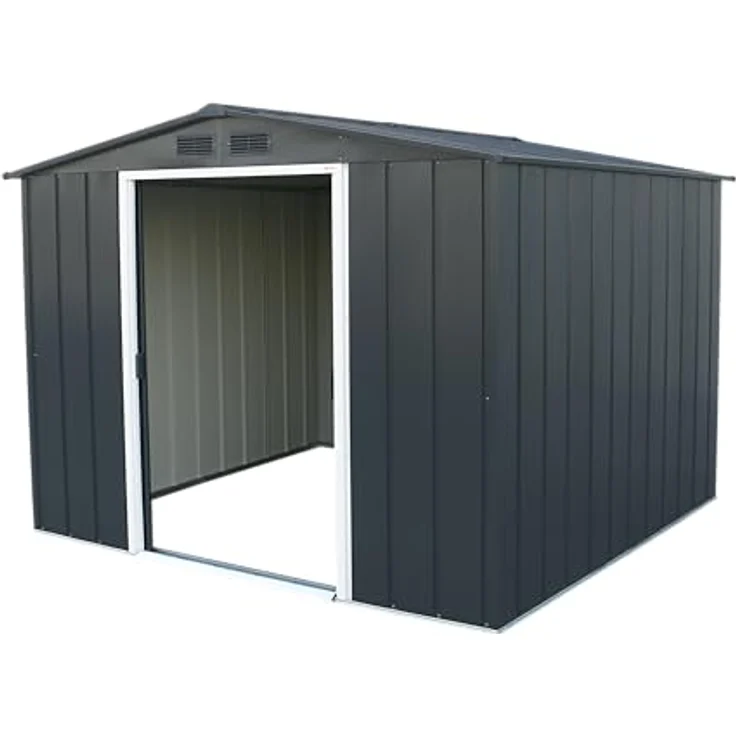 Duramax ECO 8x8 (5.89 m²) Metallgerätehaus, feuerverzinktes Metall gerätehaus - Geräteschuppen, verstärkte Dachkonstruktion, wartungsfreier und wetterfester Metallschuppen, Anthrazit – Bild 7