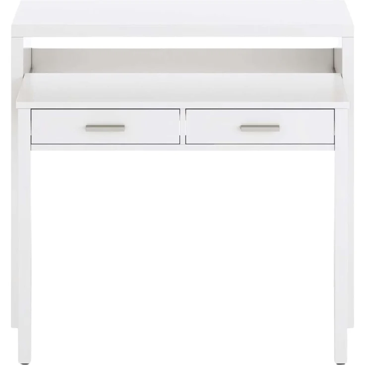 Habitdesign, ausziehbarer Schreibtisch Konsole in Artik weiß – kompakter Tisch für Büro, Flur oder Arbeitszimmer, Maße: 98,5 x 87,5 x 36–70 cm (B x H x T) – Bild 6