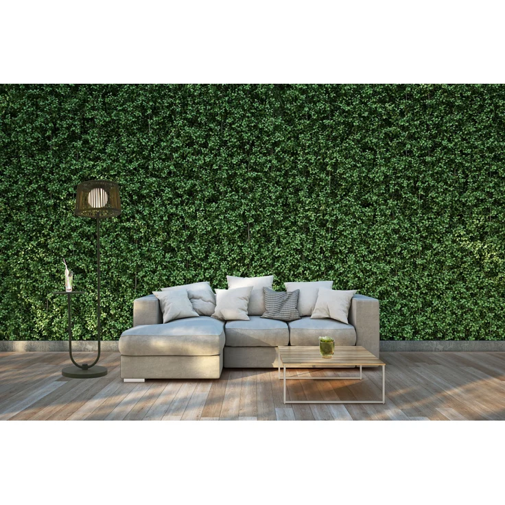 LECO Stehlampe mit Ablagetisch, Kunststoffgeflecht und Stahlrohrgestell lindgrün, 54x35x140 cm – Bild 6