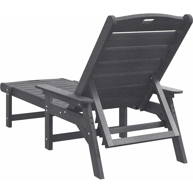 Sonnenliege, Gartenliege Hellgrau 195,5 x 53 x 98,5 cm HDPE – Bild 6
