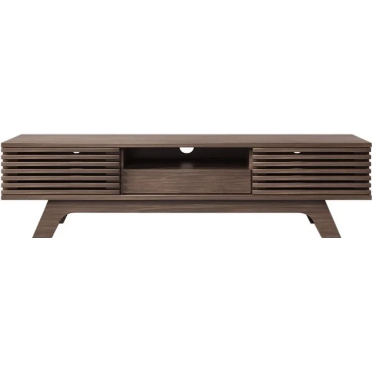 OKWISH Lowboard TV-Schrank mit Viel Stauraum (TV-Möbel, TV-Panel, 1 St, Zwei Türen und eine Schublade), mit offene Fächer und durchdachte Kabeldurchführungen – Bild 4