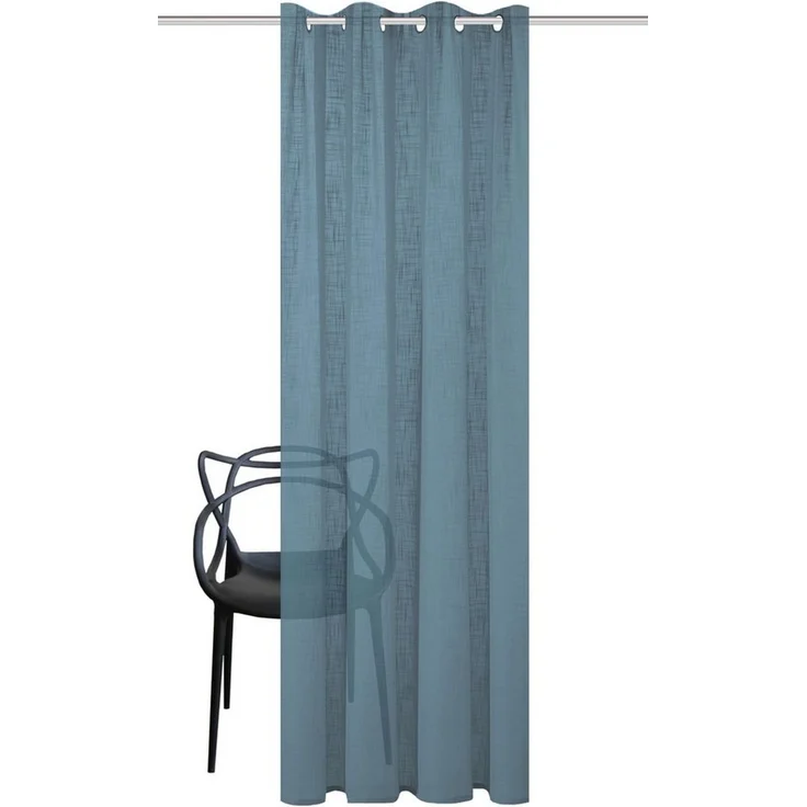 Home Basics Gardine SOFTY, 1 Stück, Ösen, Leinenstruktur, halbtransparent (1 St), Ösen, halbtransparent, Leinenstruktur, Ösenschal Leinenstruktur SOFT – Bild 3