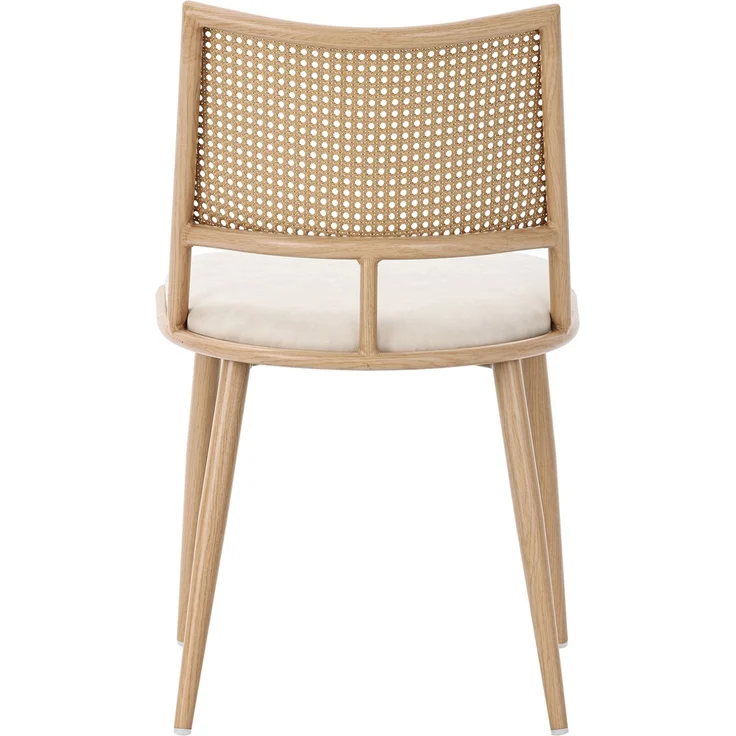 Esszimmerstuhl 80cm×48cm×50cm, 2er-Set in Beige mit Rattan-Rückenlehne und PU-Sitz – Bild 10