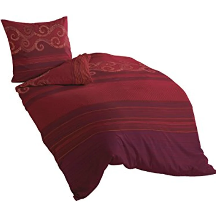 Bierbaum Bettwäsche 4429, Mako-Satin, Designed in Germany, rot 04, 135x200 + 80x80 cm – Bild 2