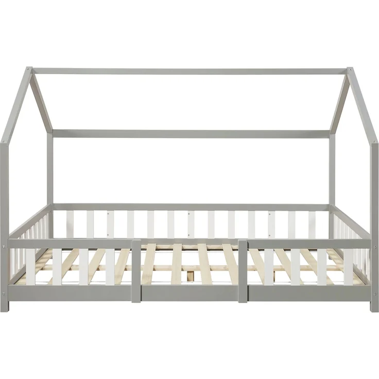 Hausbett Sisimiut mit Rausfallschutz 120x200 cm Hellgrau/Weiß [en. casa] – Bild 4