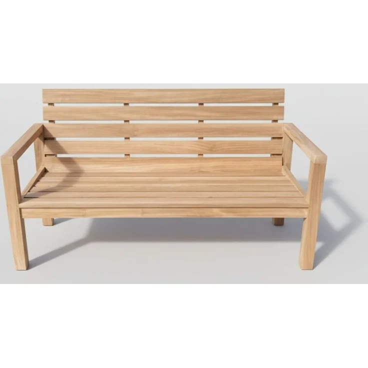 Teakholz Gartenbank SAMOSIR 150cm 3 Sitzer – Bild 3