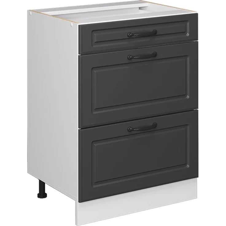 Küchenfront R-Line Anthrazit Landhaus 59.6 x 70.4 cm Möbelfront für den Schubladenunterschrank Vicco – Bild 5