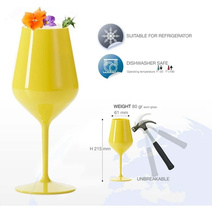 Doimoflair Weinglas DoimoFlair Weingläser aus Kunststoff bruchsicher Plastik – Bild 2