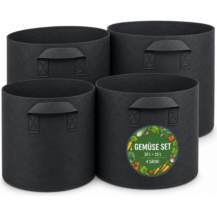 Pflanzsäcke Set Schwarz