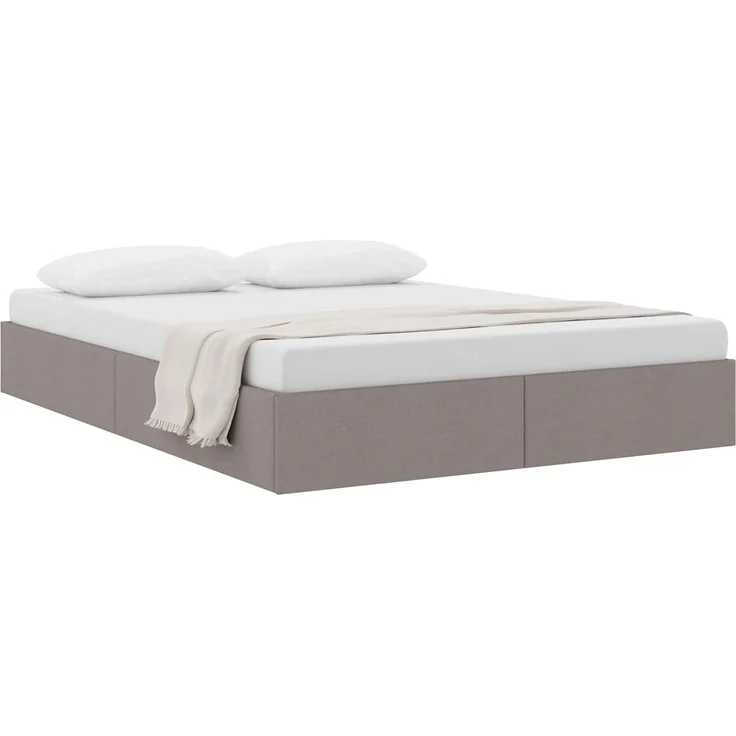 vidaXL Ottoman Bettgestell mit Speicher Taupe 140 x 190 cm Stoff 3442823 – Bild 3