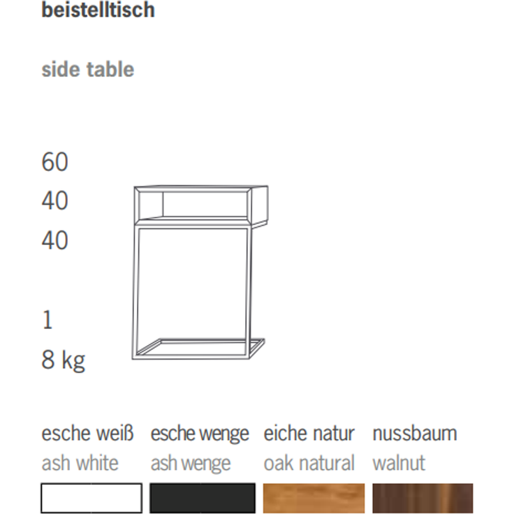 Beistelltisch Dina U Form Ablage Weiß / Gestell Weiß – Bild 3