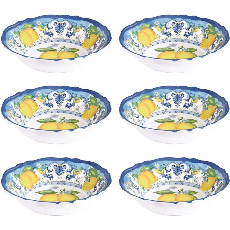 EasyLife Suppenteller Sorrento, Spülmaschinengeeignet, Mehrfarbig, Motiv: Zitronen, Höhe: 5cm