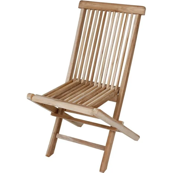 Teak Modena Klappstuhl natur Holzstuhl Gartenstuhl Terrassenstuhl Balkonstuhl