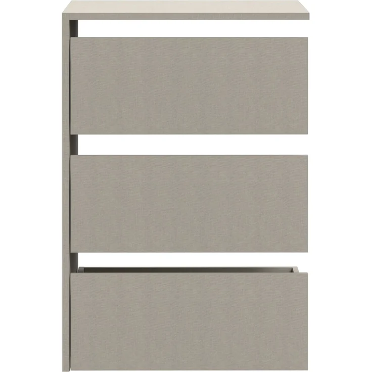 Forte SCHACH & MATT 2 Schubladenblock mit 3 Schubladen, Innenkommode für Kleiderschrank, Holzwerkstoff, Grau Textilnachbildung, 53,5 cm breit x 78,2 cm hoch x 52,7 cm tief – Bild 1