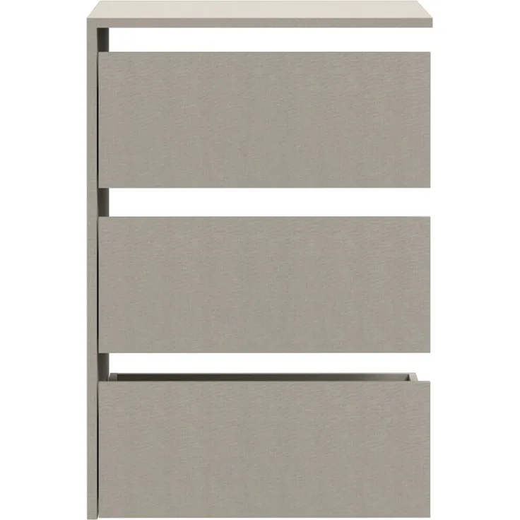 Forte SCHACH & MATT 2 Schubladenblock mit 3 Schubladen, Innenkommode für Kleiderschrank, Holzwerkstoff, Grau Textilnachbildung, 53,5 cm breit x 78,2 cm hoch x 52,7 cm tief