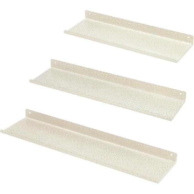 Uten Wandregal, Schweberegal aus Metall, 3er Set, Regale für Wände für Büche, Dekos, Wohnzimmer, Schlafzimmer, Badezimmer, Küche, Weiss – Bild 1