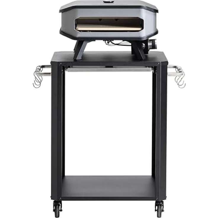 cozze® Edelstahl Outdoor Küchentisch mit Ausziehbarer Tisch/Schneidebrett - Vielseitig, Robust & Elegant für Pizzaöfen, Ideal für Außenküchen, 77 x 66.5 x 82.5 cm, Schwarz – Bild 8